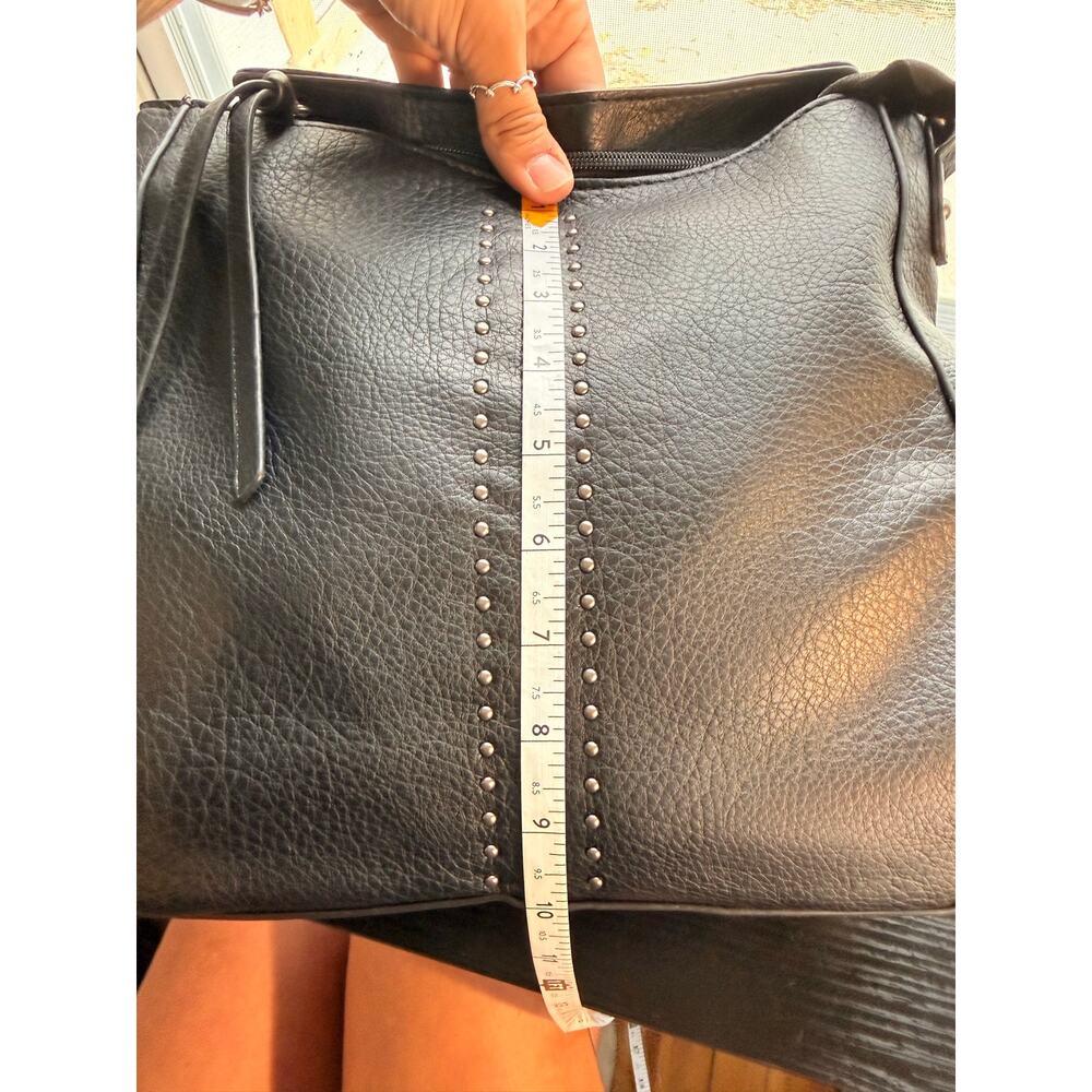 Montana West Black Studded Faux Leather Hobo Shoulder Bag Pebbled Leather Purse - Picture 12 of 16